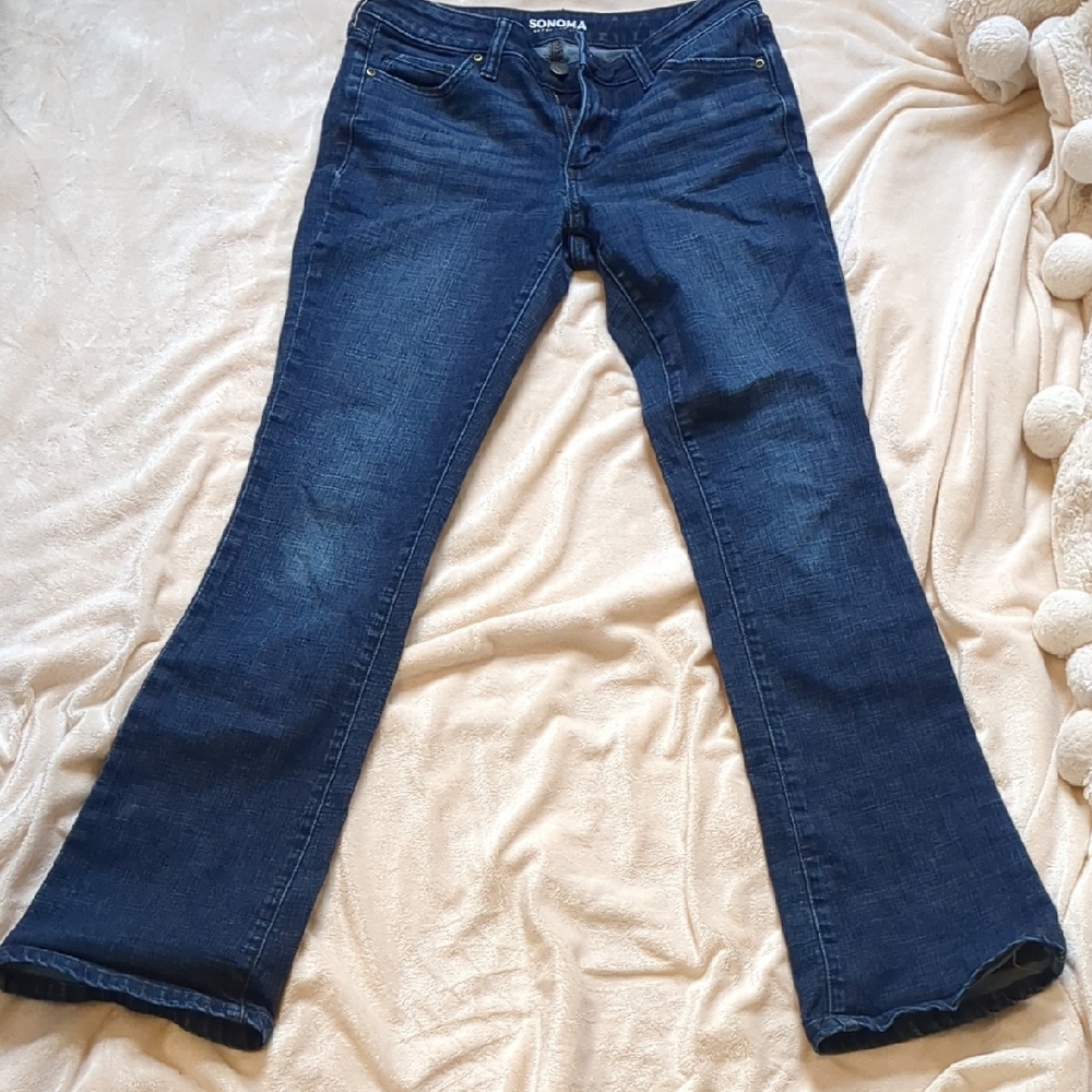 Sonoma Women's Deep Indigo Wide Leg Jeans